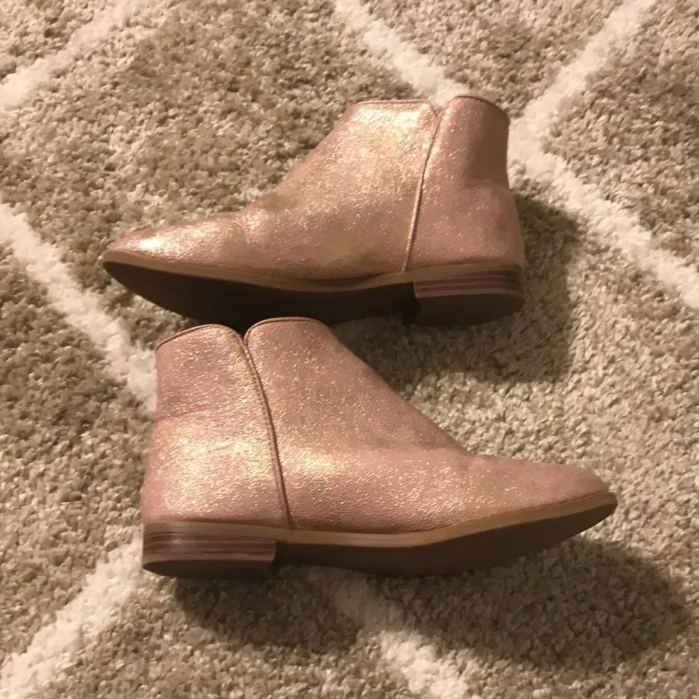 Cat & Jack Pink and Gold Shimmered Booties